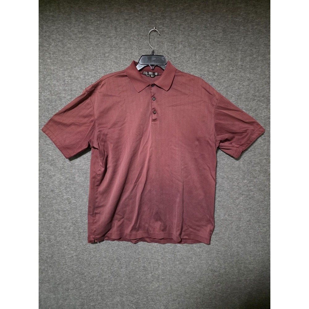 Nike Tiger Woods Collection Polo Shirt Men L Ox Blood Golf Short Sleeve Logo